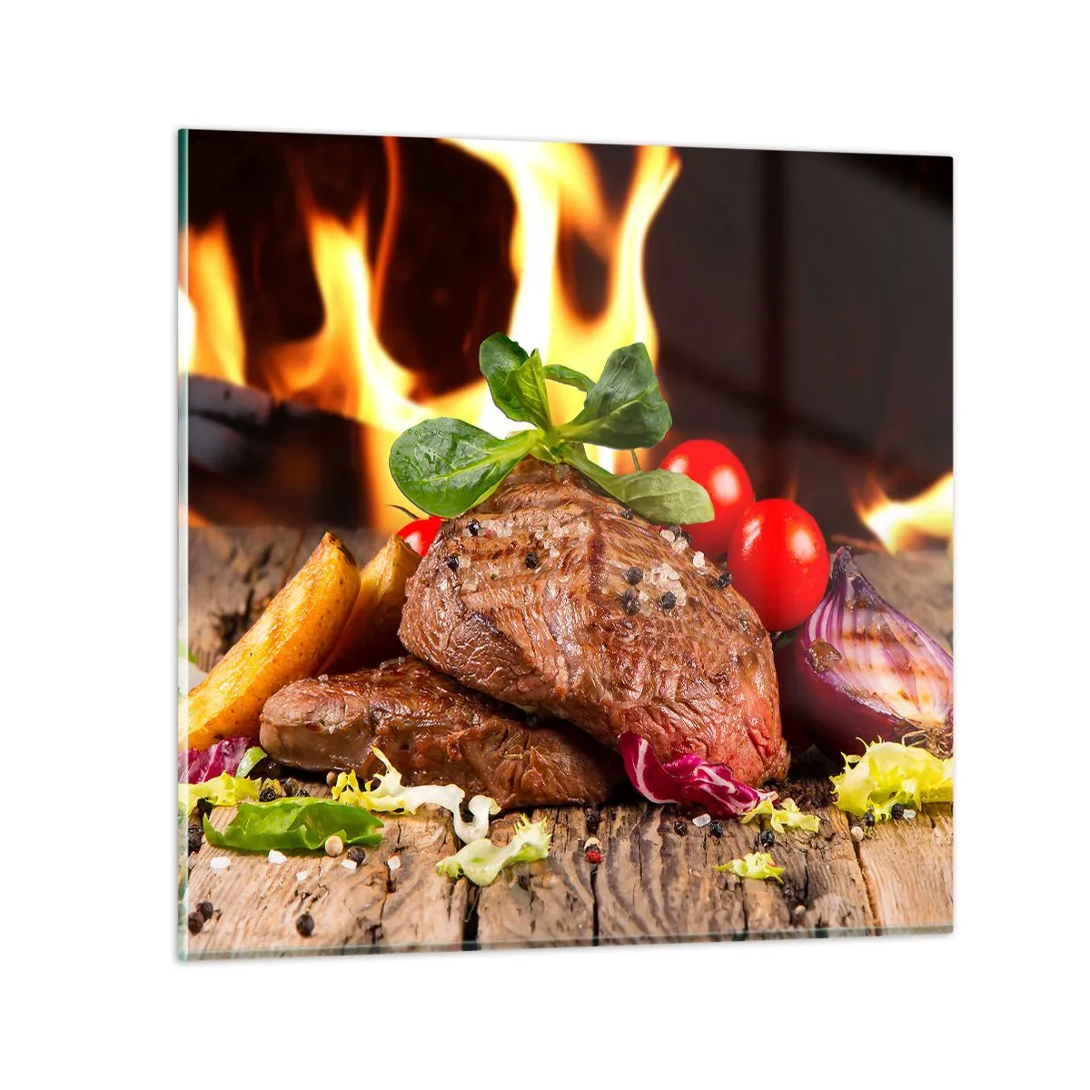 Glastavla - Bild på glas - Framtrollad med glöd - 50x50 cm