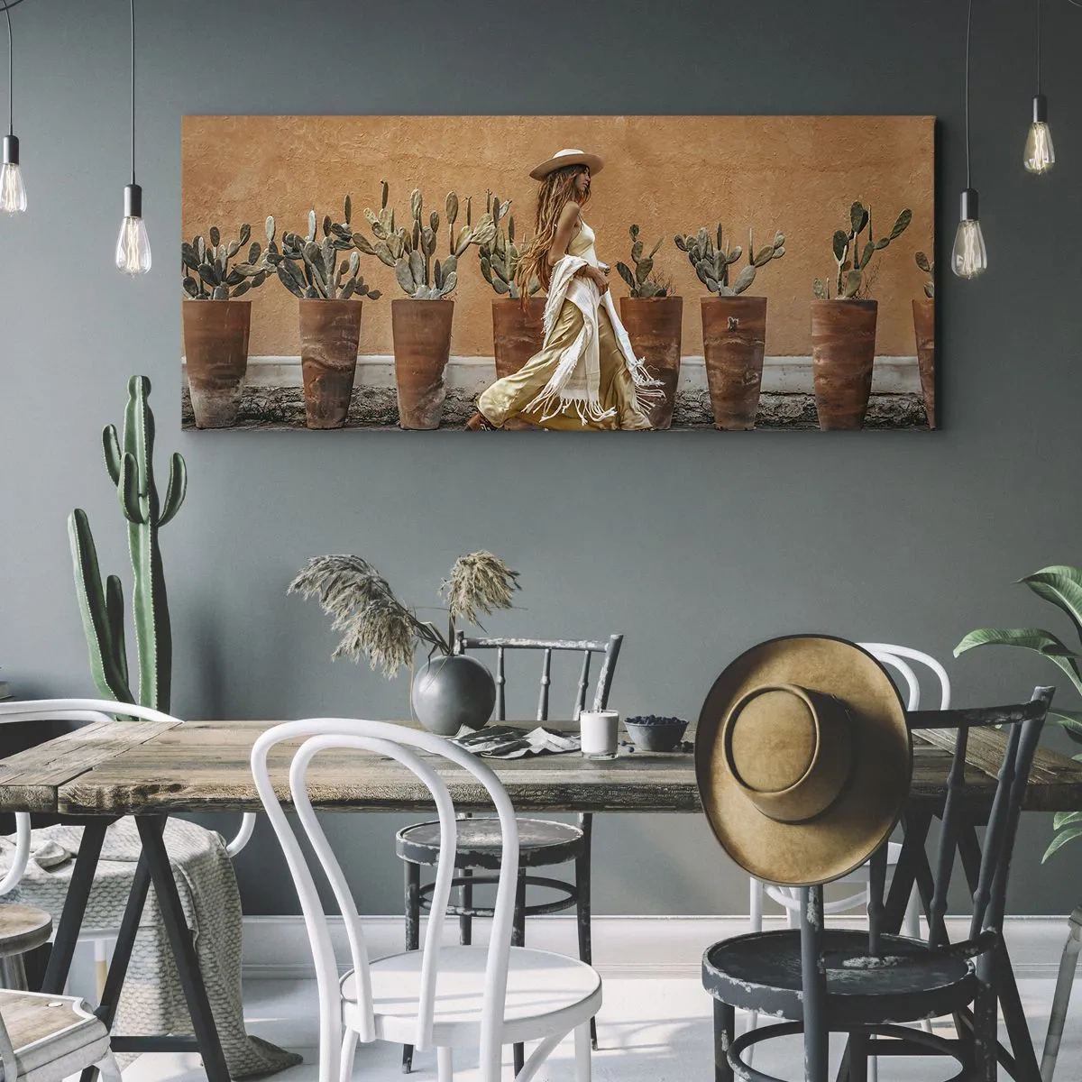 Canvastavla - Bild på duk - I hippiestil - 90x30 cm