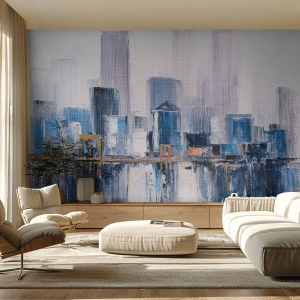Självhäftande Fototapet Deluxe Sticker - New York-impression - Byggnader, Bit, Målning - 350x256 cm