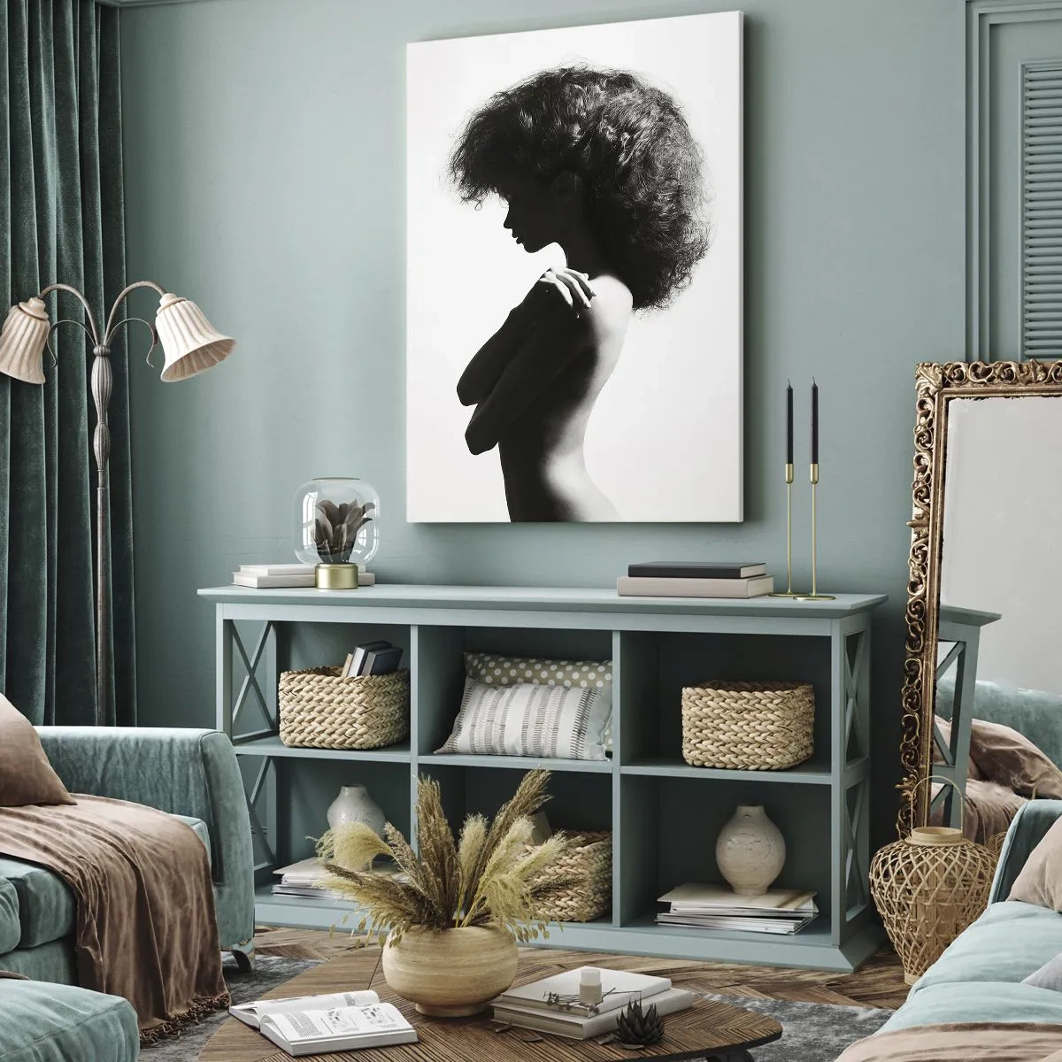 Canvastavla - Bild på duk - Som en blomma på en slank stjälk - 70x100 cm