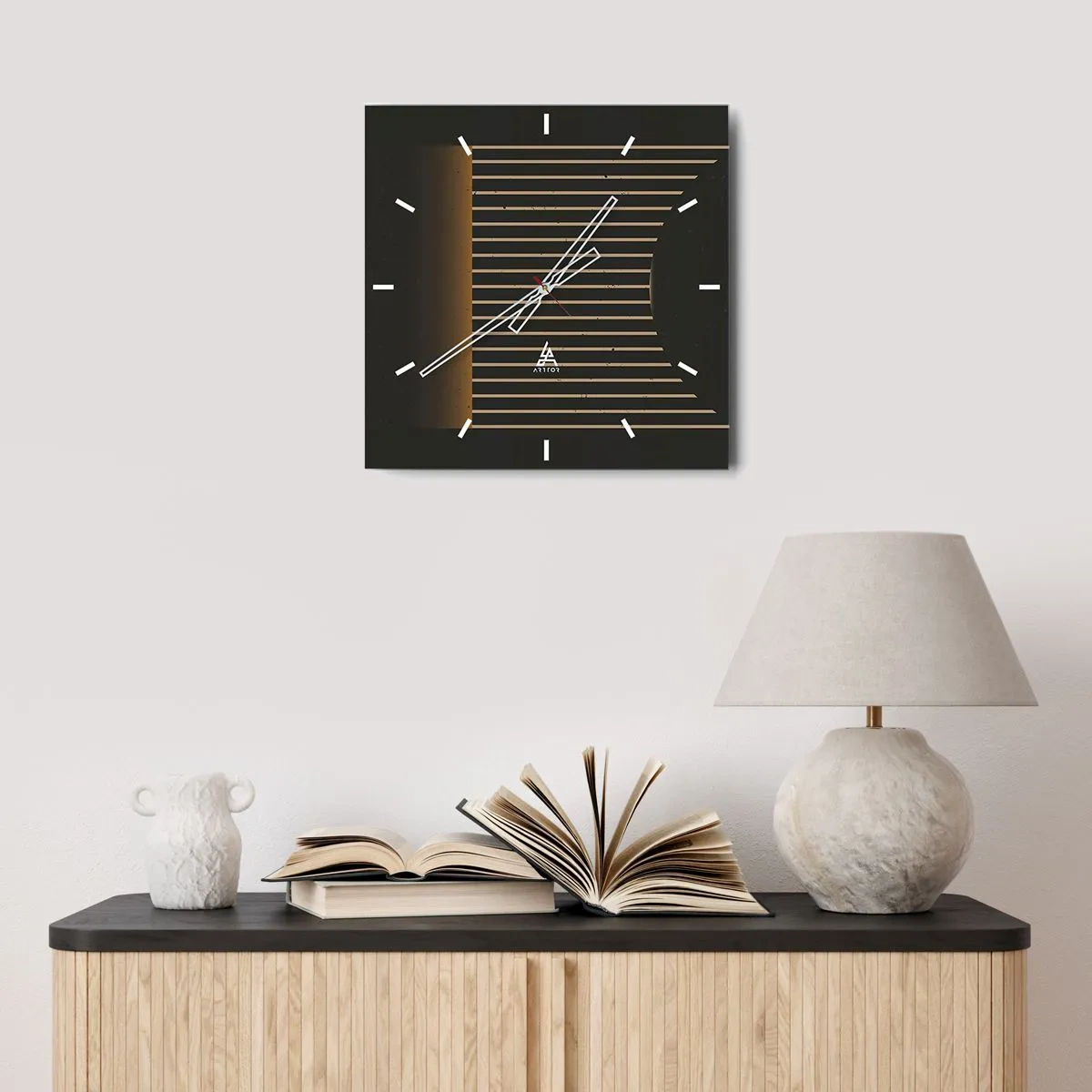 Väggklocka - Klocka på glas - Utforska mörkret - 30x30 cm