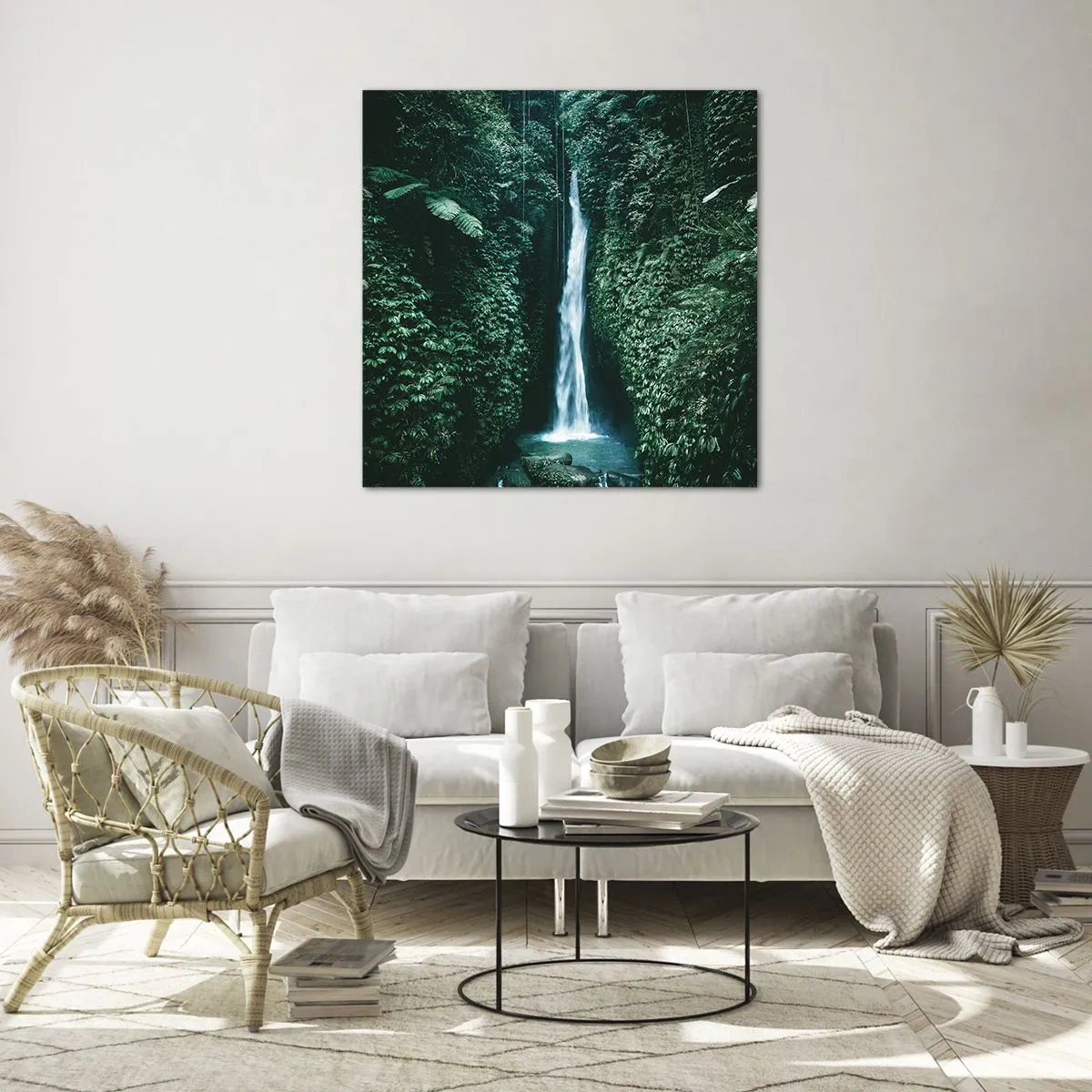 Glastavla - Bild på glas - Tropisk spa - 50x50 cm