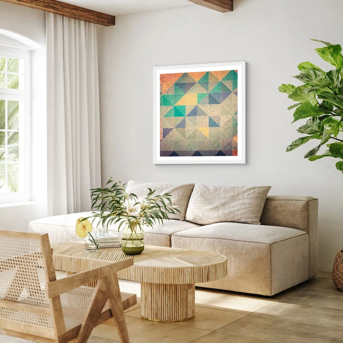 Affisch i vit ram - Trianglarnas republik - 50x50 cm