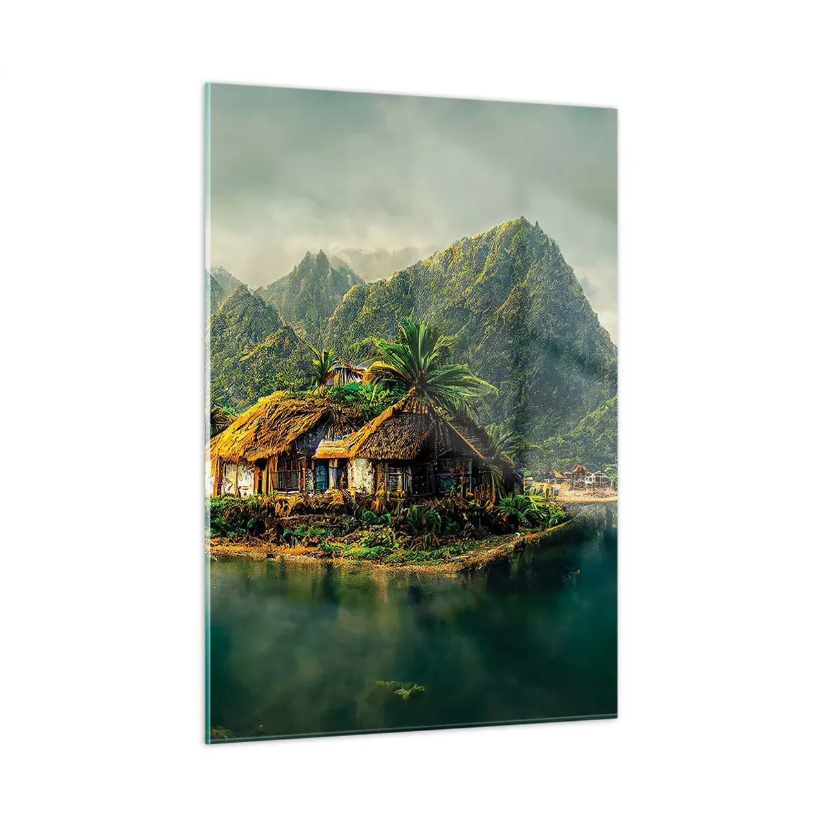 Glastavla - Bild på glas - Tropiskt paradis - 50x70 cm