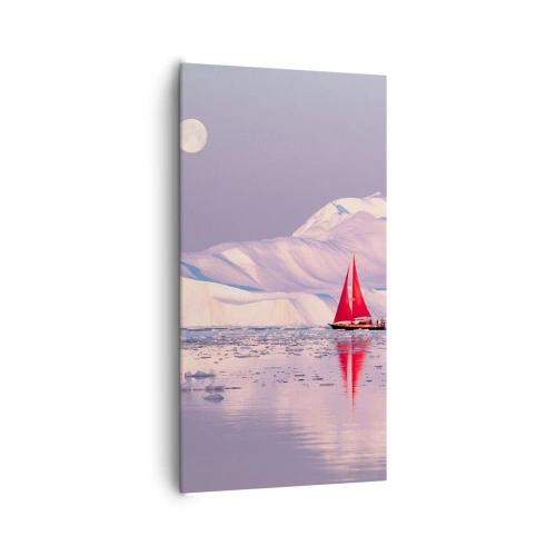 Canvastavla - Bild på duk - Seglens glöd, isens kyla - 65x120 cm