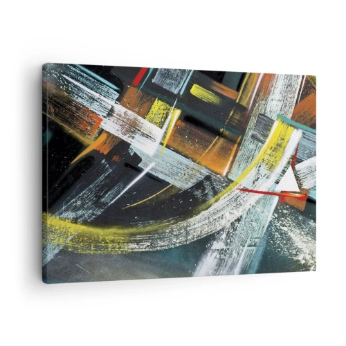 Canvastavla - Bild på duk - Färgglada abstrakta penseldrag - 70x50cm - Rörelsens energi - Modern väggdekoration för vardagsrum och sovrum ARTTOR