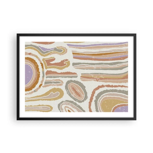 Affisch i svart ram - Färgglada tvärsnitt - 70x50 cm