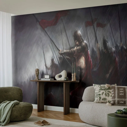 Fototapet på mått Premium Canvas - Förbipasseraren, hälsa Sparta... - Riddare i rustning, Armé, Abstraktion