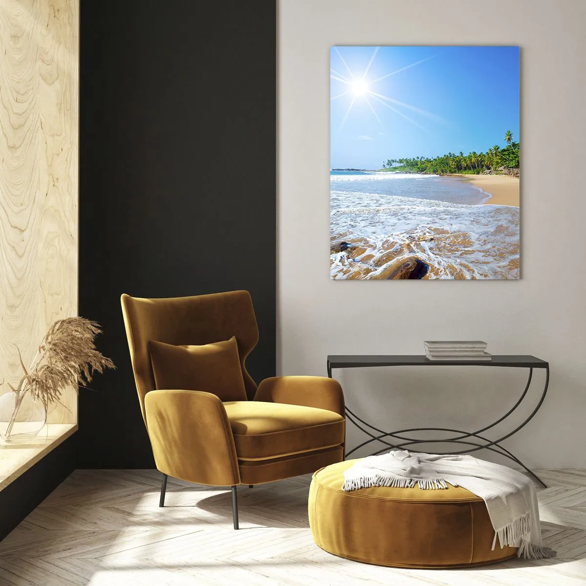 Glastavla - Bild på glas - Exotisk plats för dig - 50x70 cm