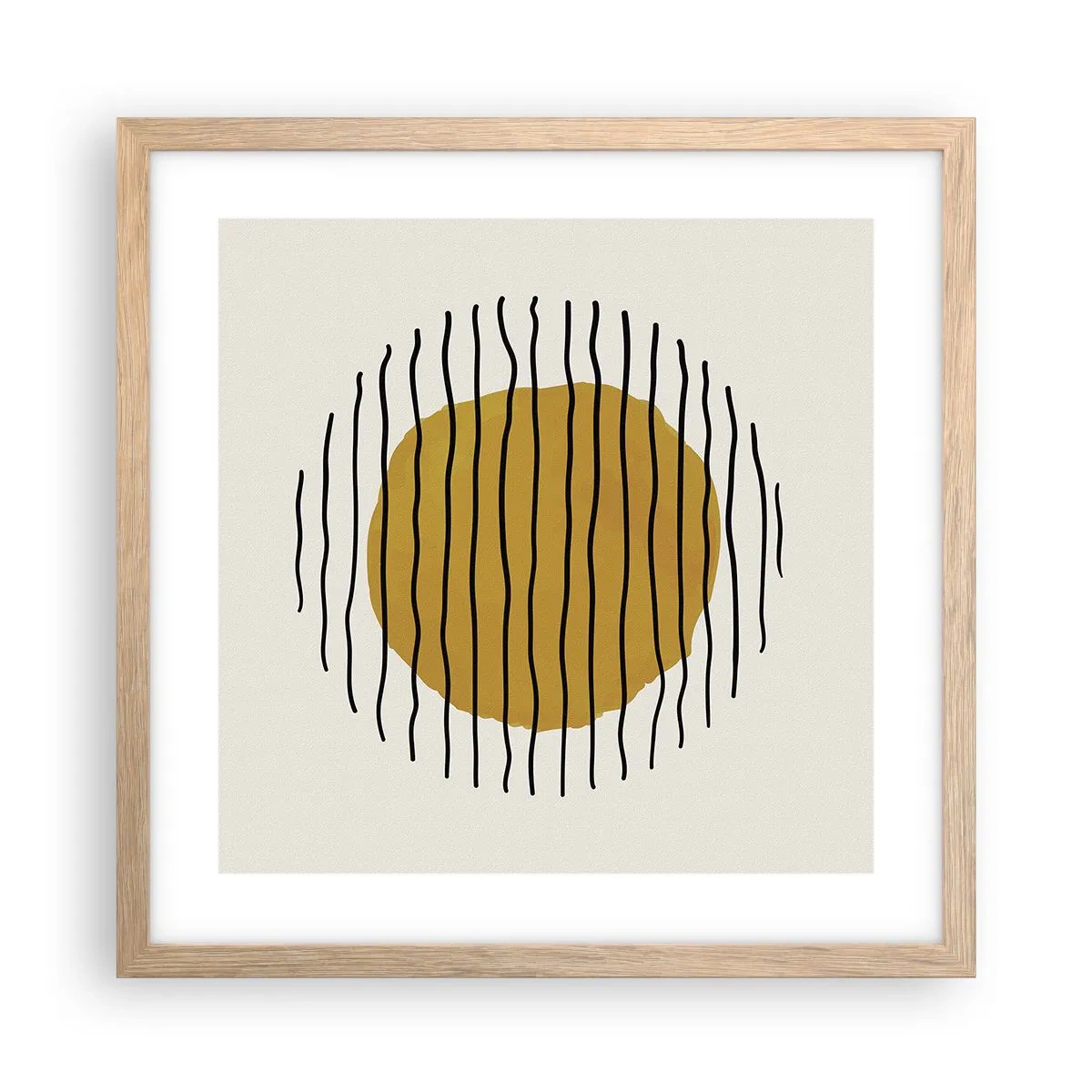 Affisch i ram av ljusek - Abstraktion som darrar av glöd - 40x40 cm