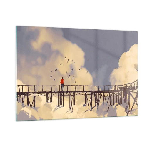 Glastavla - Bild på glas - Blå saknad - 120x80 cm