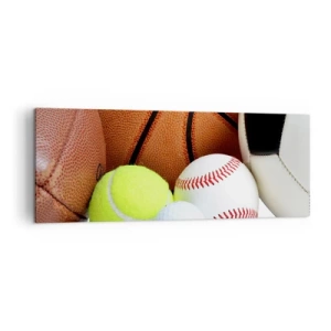 Canvastavla - Bild på duk - Fotbollen förenar oss! - 140x50 cm