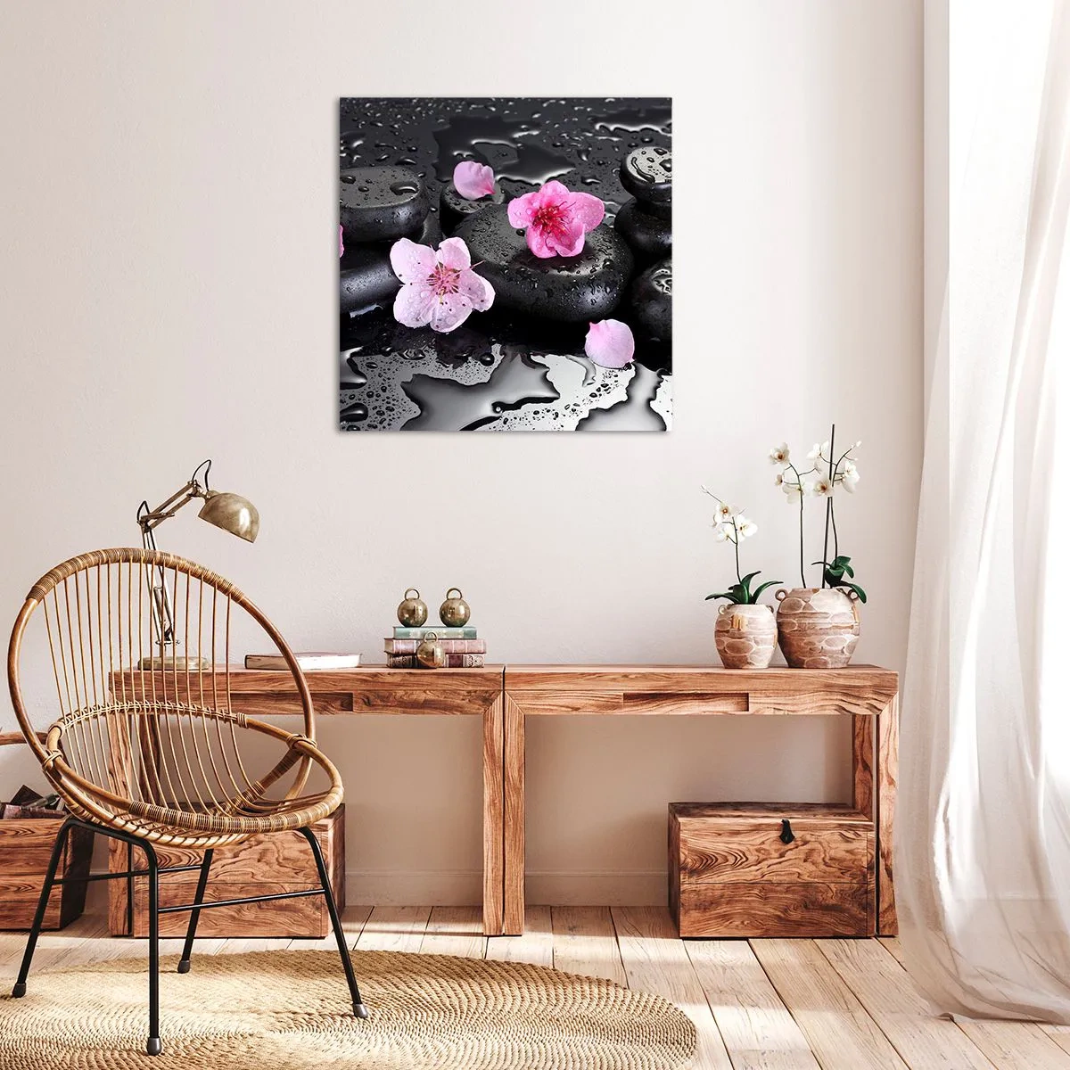 Canvastavla - Bild på duk - Så faller en sten från hjärtat - 70x70 cm