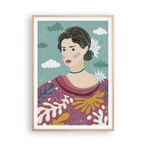 Affisch i ram av ljusek - Med melankoli i blicken - 70x100 cm