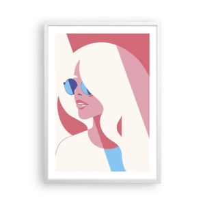 Affisch i vit ram - Det var en blondin... - 50x70 cm