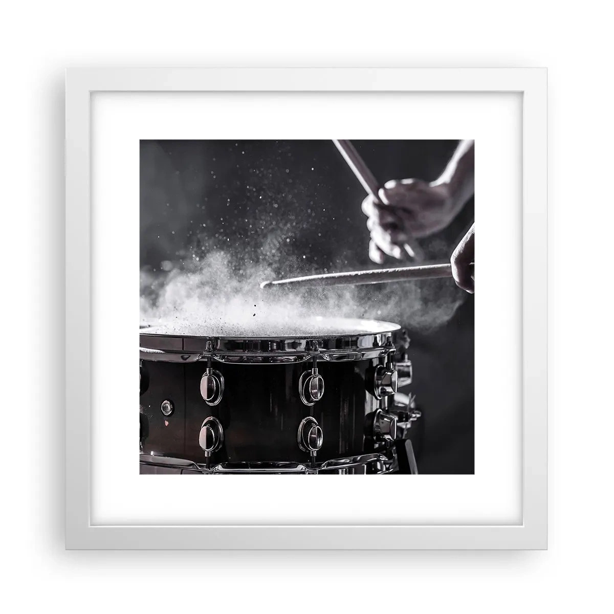 Affisch i vit ram - Musikens puls - 30x30 cm