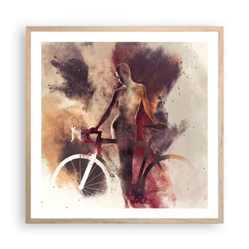 Affisch i ram av ljusek - Cyklelsjäl i marmorform - 60x60 cm