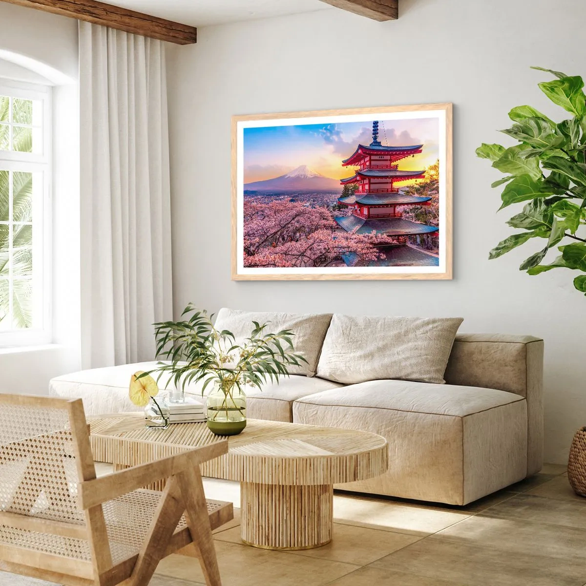 Affisch i ram av ljusek - Essens av den japanska andan - 70x50 cm