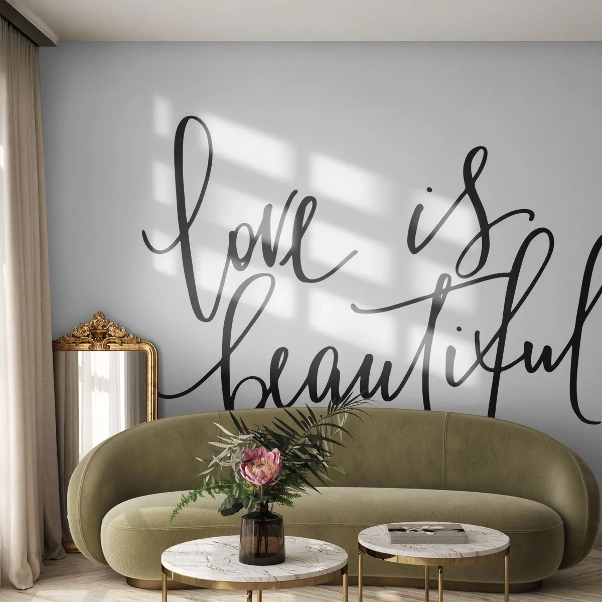 Fototapet Premium Sand - Läs och upprepa - Typografi, Bekräftelse, Maxim - 100x70 cm