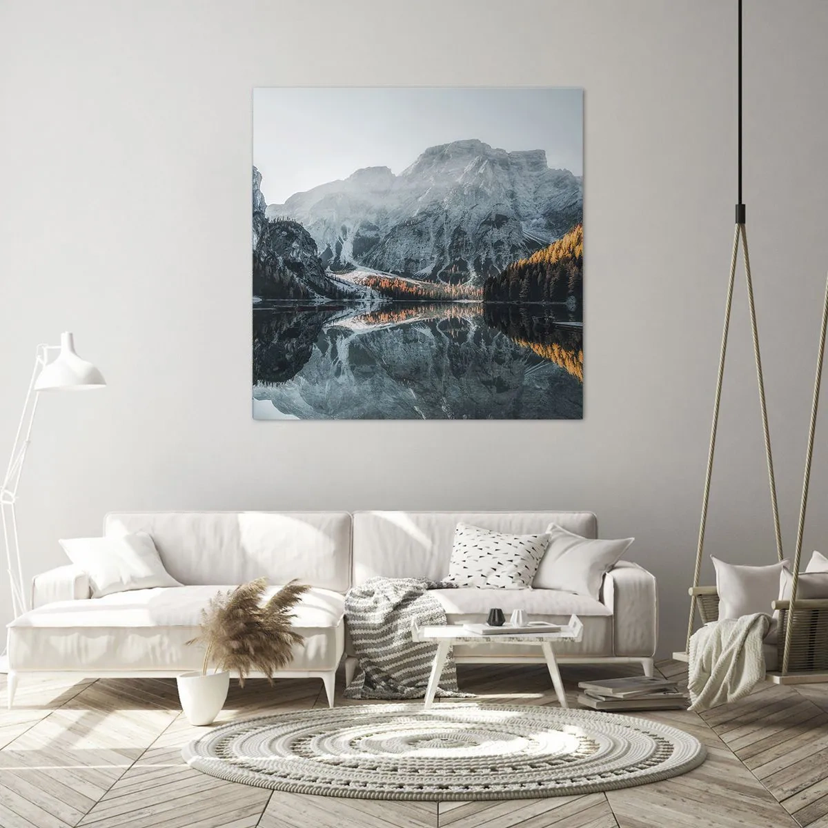Canvastavla - Bild på duk - Spegellandskap - 30x30 cm