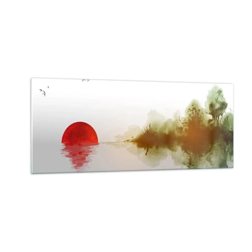 Glastavla - Bild på glas - Ett löfte om lugn - 100x40 cm