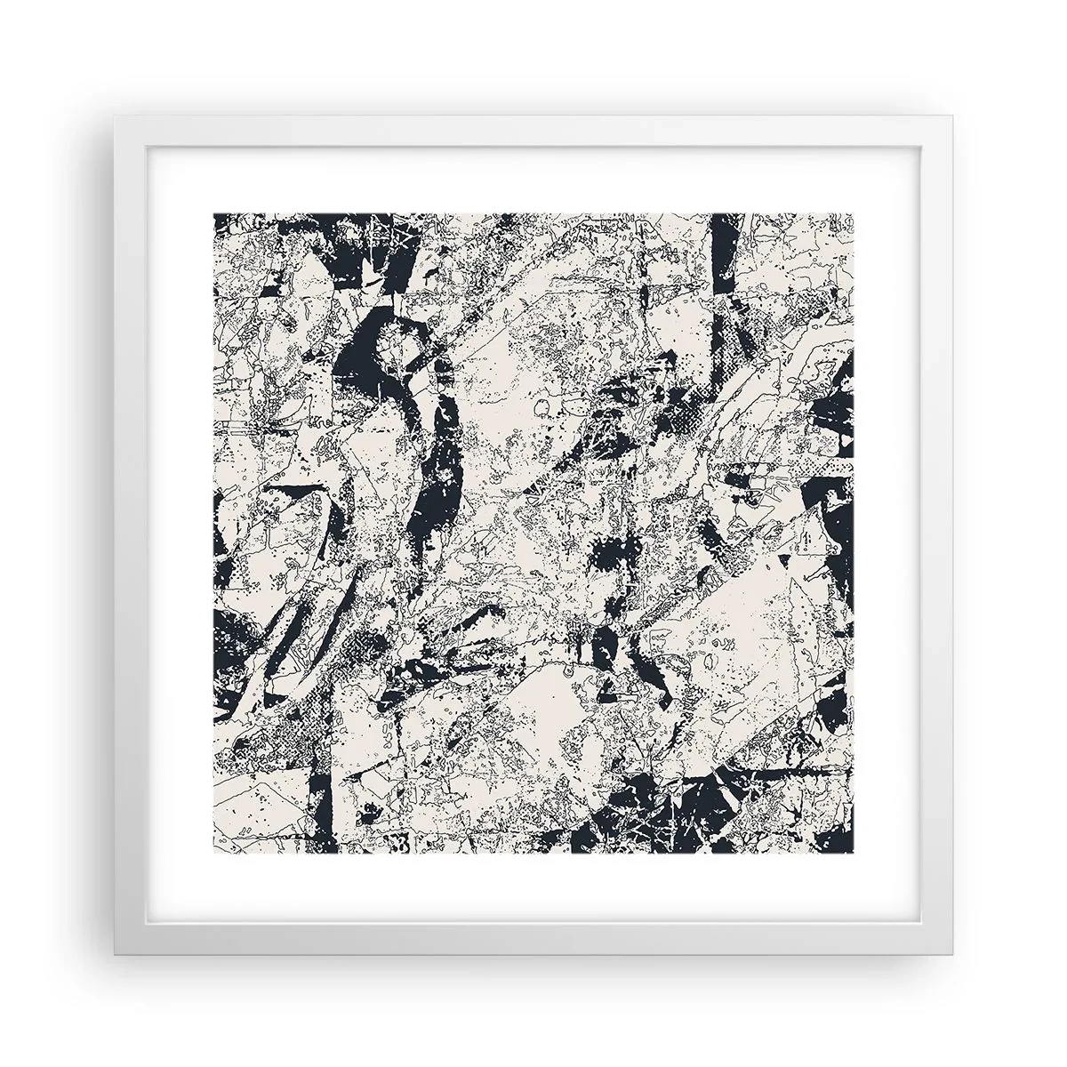Affisch i vit ram - Motsatsernas interpenetration - 40x40 cm