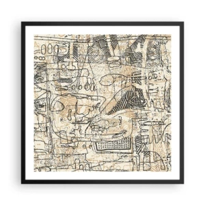 Affisch i svart ram - Väntar på avkodning - 60x60 cm