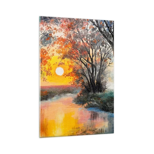 Glastavla - Bild på glas - Höststämning - 80x120 cm