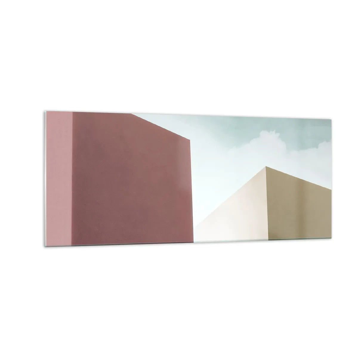 Glastavla - Bild på glas - Geometri av en solig sommar - 100x40 cm