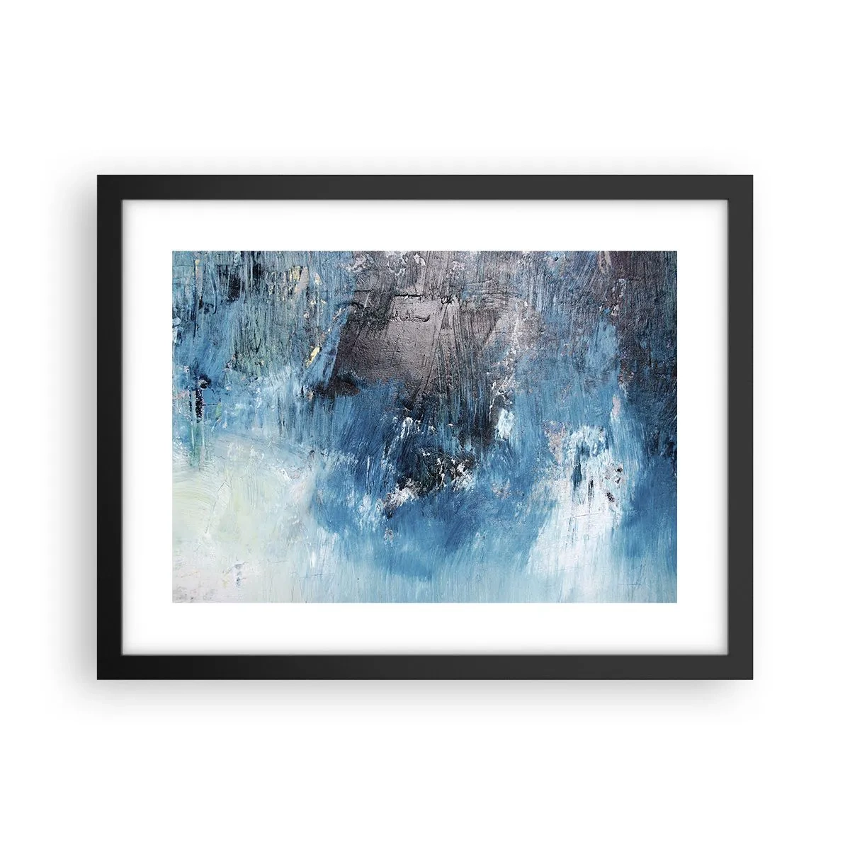 Affisch i svart ram - Blå rapsodi - 40x30 cm