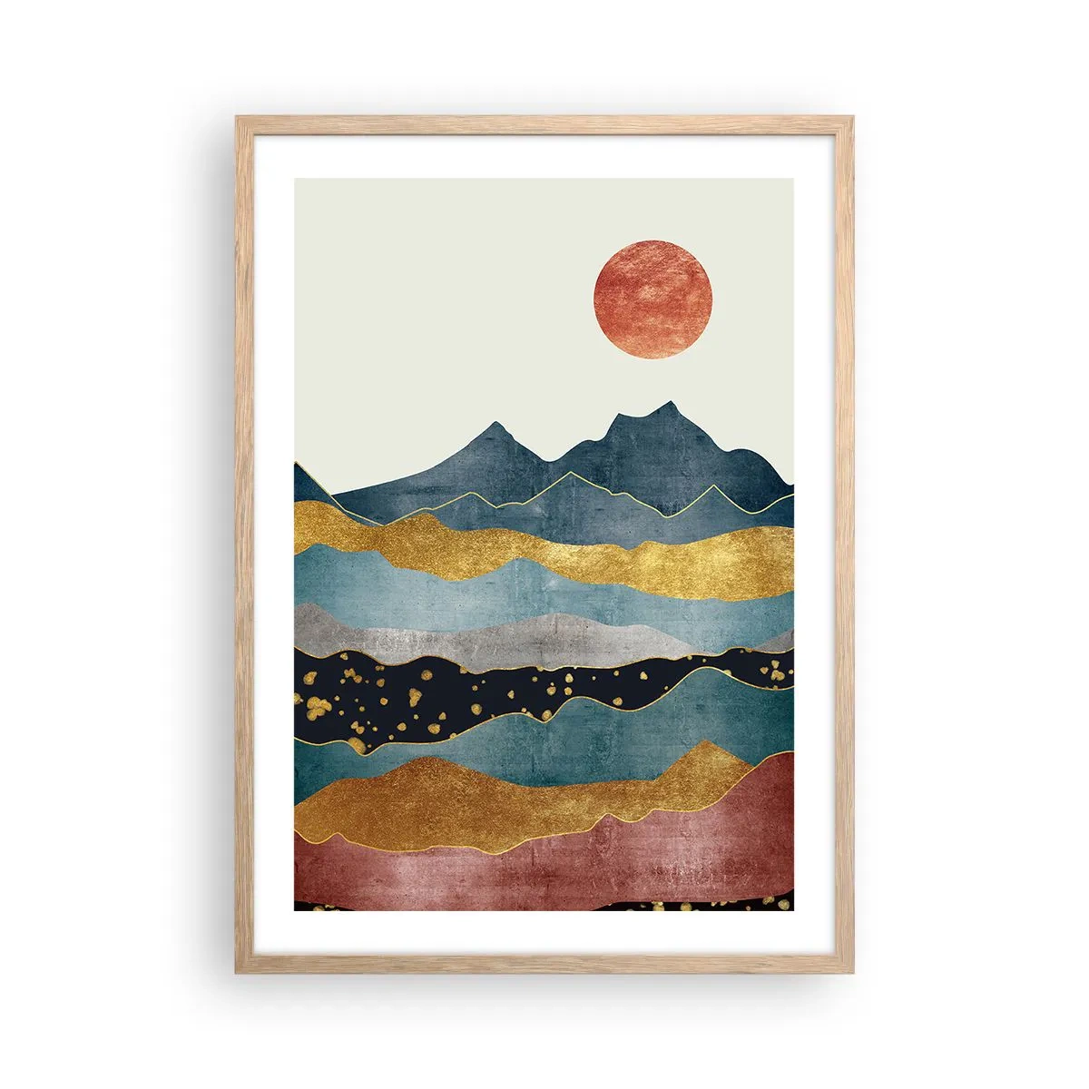 Affisch i ram av ljusek - Världens tvärsektion - 50x70 cm