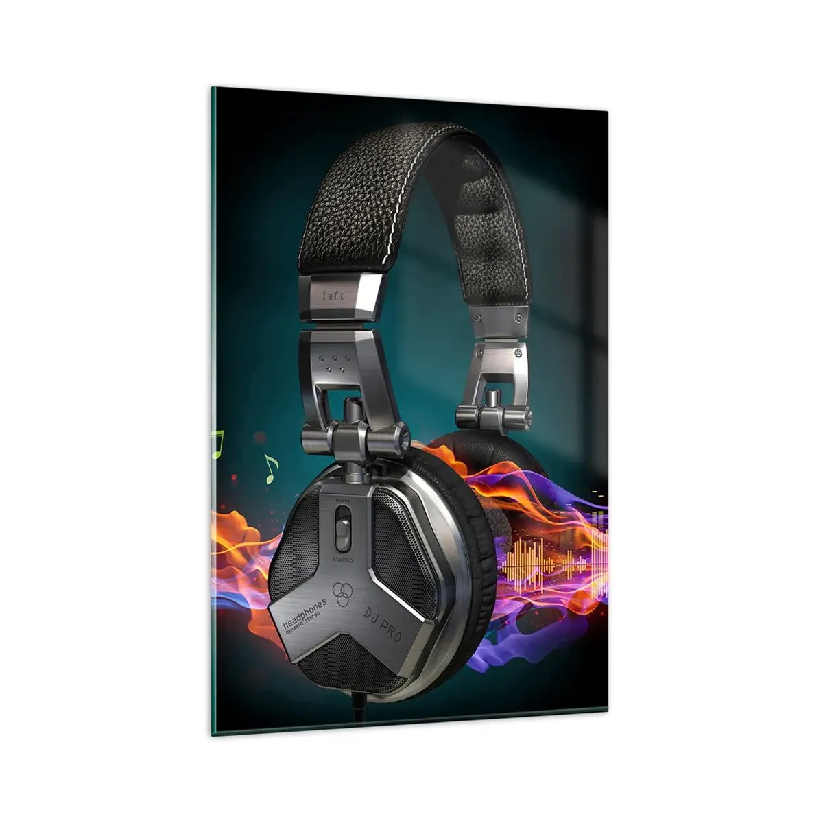 Glastavla - Bild på glas - I musikens eld - 80x120 cm