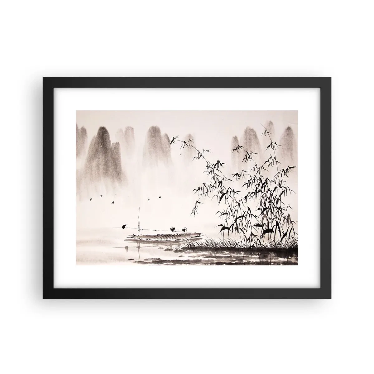 Affisch i svart ram - Risfältens tystnad - 40x30 cm