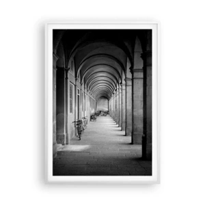 Affisch i vit ram - Under en arkadhall - 70x100 cm