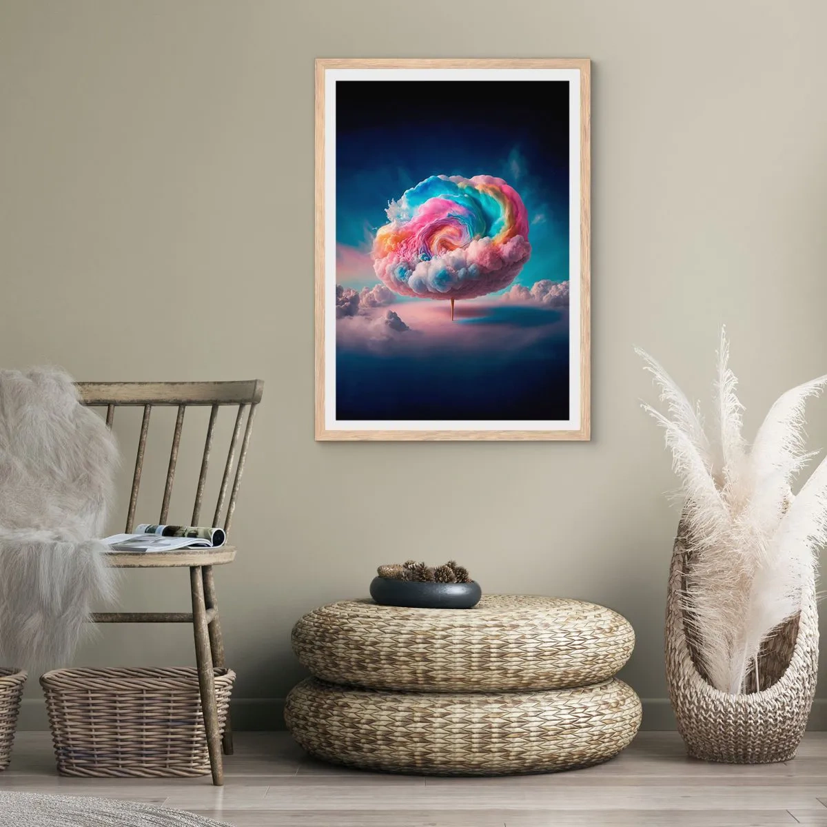 Affisch i ram av ljusek - En dröm om en nöjespark - 70x100 cm
