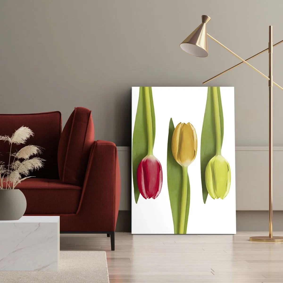 Canvastavla - Bild på duk - Regnbågskomposition - 45x80 cm