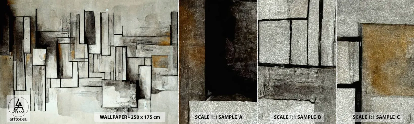 Provbit av fototapet Premium Sand - Kraften i enkelhet - Bit, Åldrig, Streck - 100x30 cm
