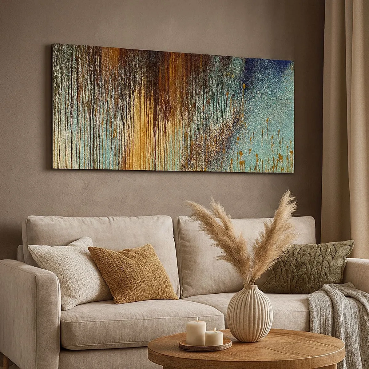 Canvastavla - Bild på duk - En oavsiktlig färgglad komposition - 100x40 cm