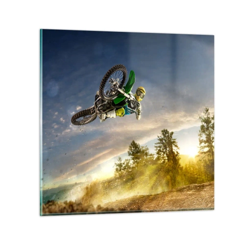 Glastavla - Bild på glas - Koppla in emotioner! - 30x30 cm