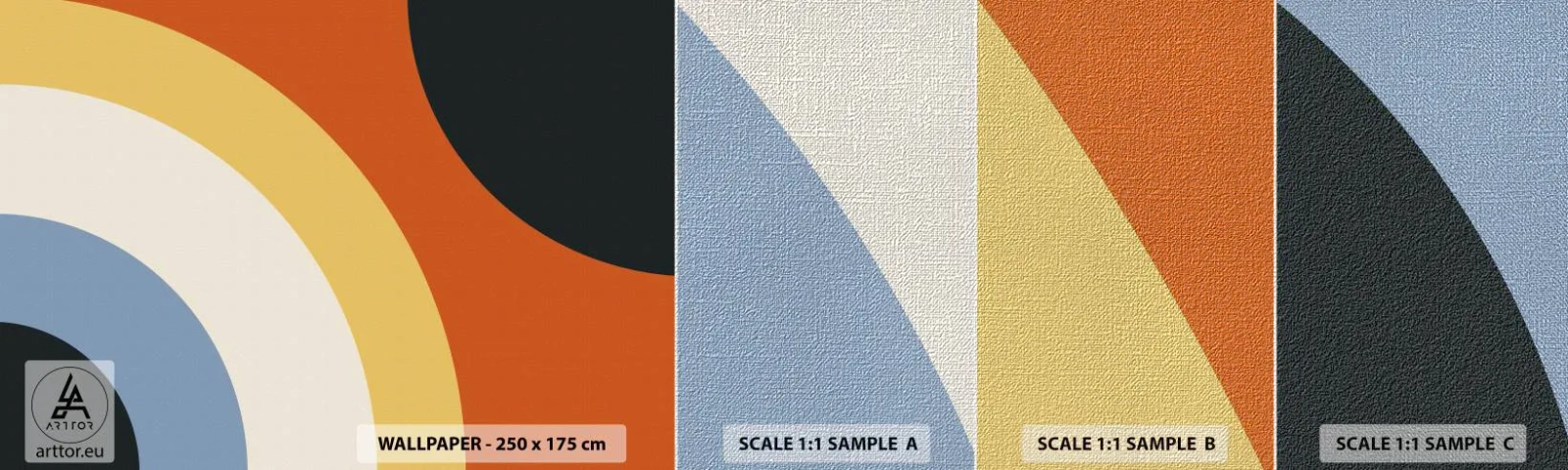 Provbit av fototapet Premium Canvas - Mot varandra - Abstraktion, Bit, Modern konst - 100x30 cm