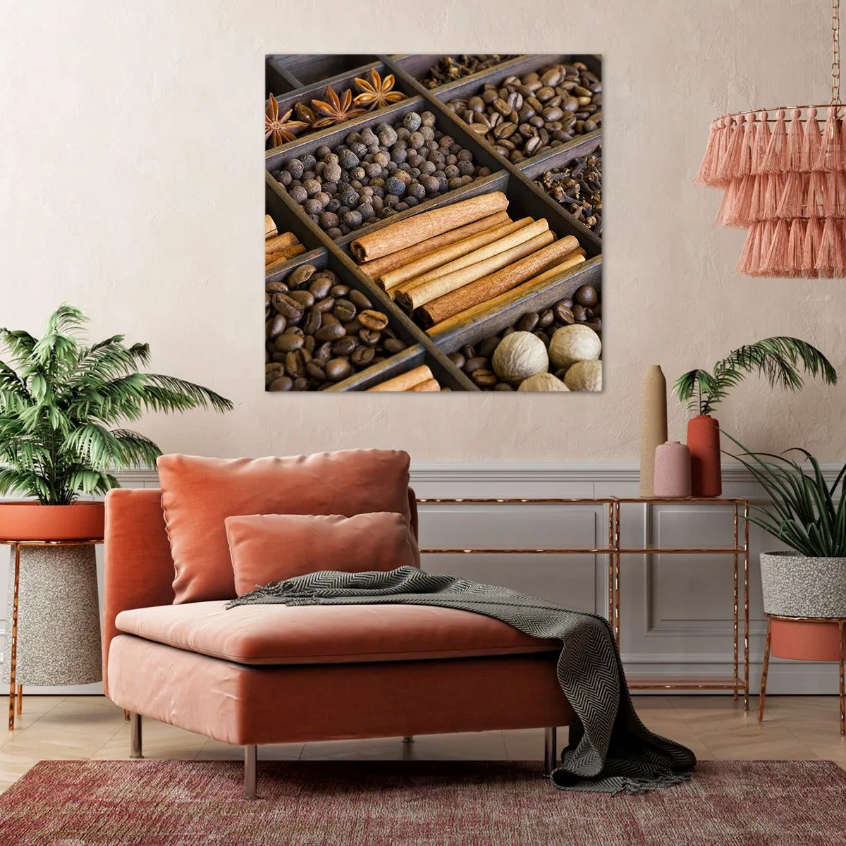 Canvastavla - Bild på duk - Aromskattekista - 40x40 cm