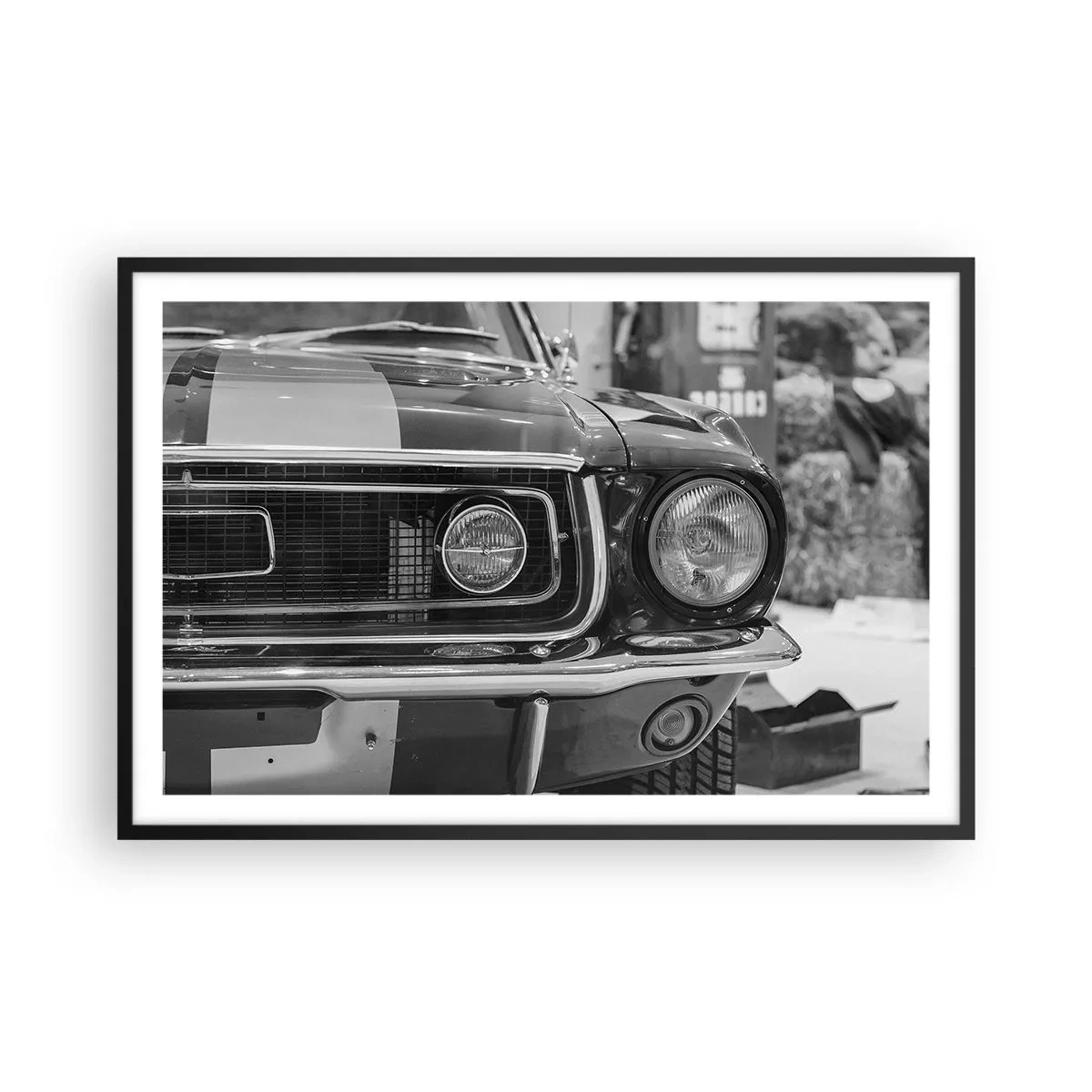 Affisch i svart ram - Kör hårt - 91x61 cm