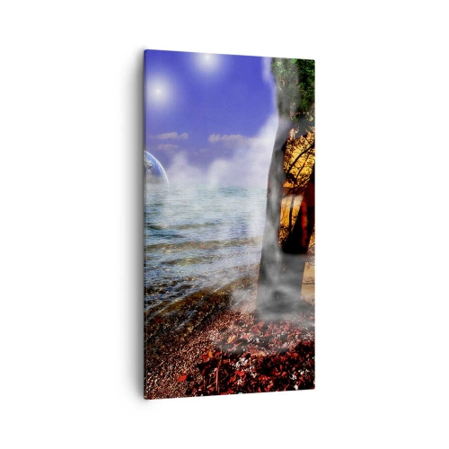 Canvastavla - Bild på duk - Surrealistiskt landskap - naturens enighet - 55x100 cm
