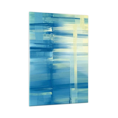 Glastavla - Bild på glas - Komposition i turkos - 50x70 cm