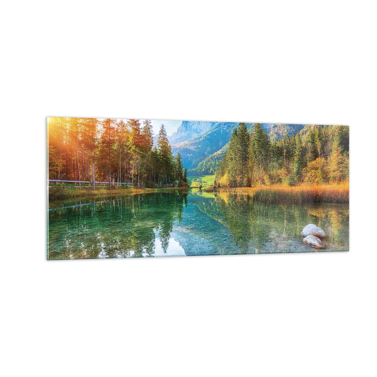 Glastavla - Bild på glas - Höstens mildhet - 100x40 cm