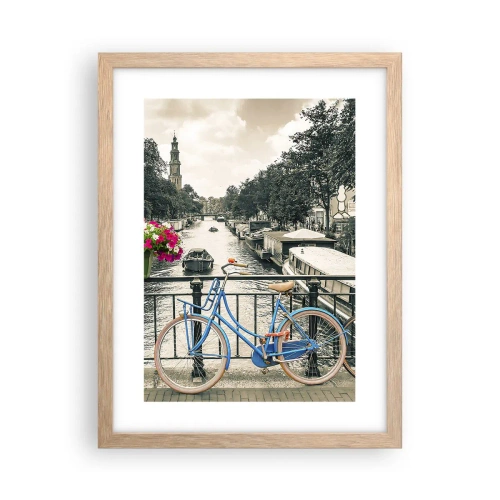 Affisch i ram av ljusek - En Amsterdams gatas färger - 30x40 cm