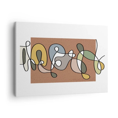 Canvastavla - Bild på duk - Färgglad abstraktion med fläckar och linjer - 70x50cm - En abstraktion värd att le åt - Modern väggdekoration för vardagsrum och sovrum ARTTOR