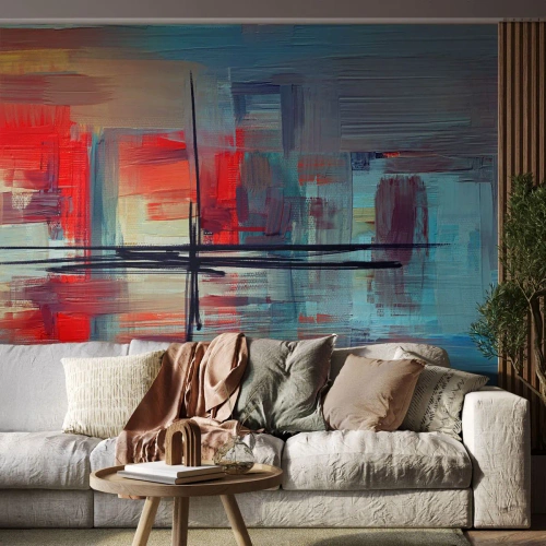 Fototapet Premium Canvas - Landskap i en okänd dimension - Abstraktion, Bit, Modern - 400x280 cm