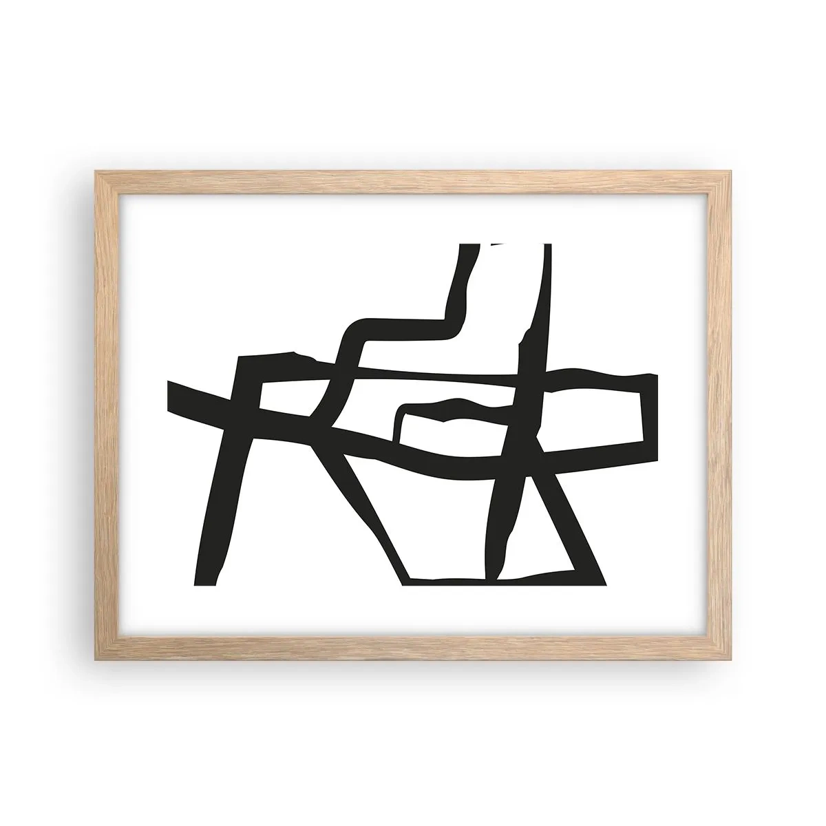 Affisch i ram av ljusek - Svartvit konstruktion - 40x30 cm