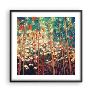 Affisch i svart ram - Lövbladens hemlighetsfulla liv - 50x50 cm